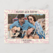 Carte Postale Elégant Pastel Pink Bordure Paysage photo (Devant)