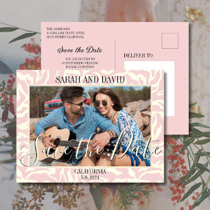 Carte Postale Elégant Pastel Pink Bordure Paysage photo