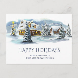 Carte Postale Élégant Pays d'hiver Terrain Noël Salutation