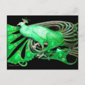 CARTE POSTALE ÉLÉGANT PEACOCK EN NOIR VERT (Devant)