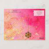 CARTE POSTALE ÉLÉGANT PEACOCK EN ROSE FUCHSIA NOIR (Dos)