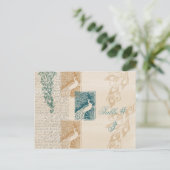 Carte Postale Elégant Peacocks Numéro de tableau (Debout devant)