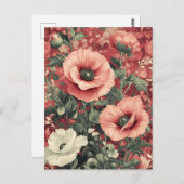 Carte Postale Élégant Pépites Blanches Rose Art Floral (Devant / Derrière)