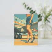 Carte Postale Élégant pilote du Jet (Debout devant)