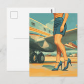 Carte Postale Élégant pilote du Jet (Devant / Derrière)