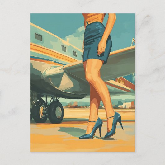 Carte Postale Élégant pilote du Jet (Devant)