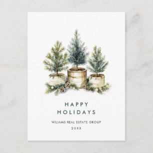 Carte Postale Elégant Pine Christmas Tree Company Salutation