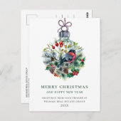 Carte Postale Elégant Pine Tree Noël Accueil d'entreprise (Devant / Derrière)