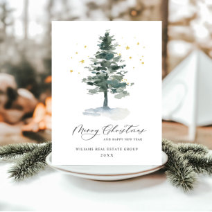 Carte Postale Elégant Pine Tree Noël Accueil d'entreprise