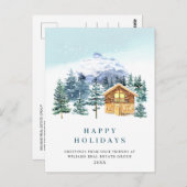 Carte Postale Elégant Pine Tree Noël Accueil d'entreprise (Devant / Derrière)