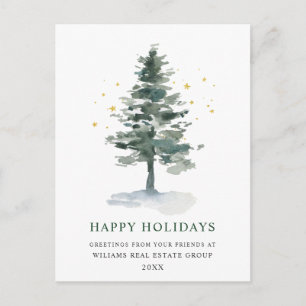 Carte Postale Elégant Pine Tree Noël Accueil d'entreprise