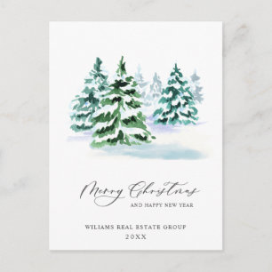 Carte Postale Élégant Pine Tree Noël Accueil d'entreprise Pos