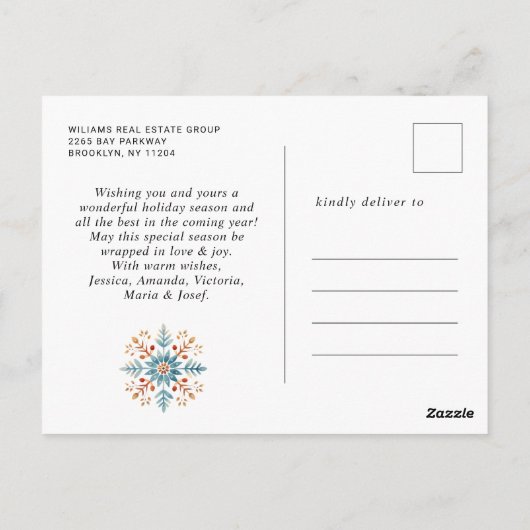 Carte Postale Elégant Pine Tree Noël Gênes de Noël Salutation (Dos)