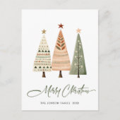 Carte Postale Elégant Pine Tree Noël Gênes de Noël Salutation (Devant)