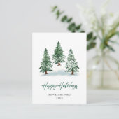 Carte Postale Élégant Pine Tree Noël Salutation vacances (Debout devant)