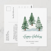 Carte Postale Élégant Pine Tree Noël Salutation vacances (Devant / Derrière)