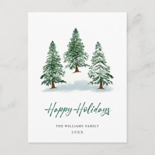 Carte Postale Élégant Pine Tree Noël Salutation vacances