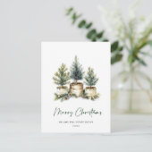 Carte Postale Elégant Pine Tree Noël Société Salutation (Debout devant)