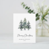 Carte Postale Elégant Pine Tree Noël Société Salutation (Debout devant)