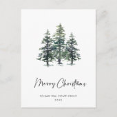 Carte Postale Elégant Pine Tree Noël Société Salutation (Devant)