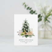 Carte Postale Elégant Pine Tree Noël Société Salutation (Debout devant)