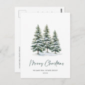 Carte Postale Elégant Pine Tree Noël Société Salutation (Devant / Derrière)