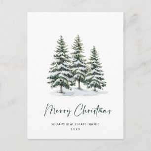 Carte Postale Elégant Pine Tree Noël Société Salutation