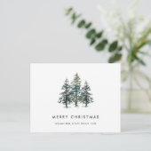 Carte Postale Elégant Pine Tree Noël Société Salutation (Debout devant)