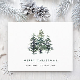 Carte Postale Elégant Pine Tree Noël Société Salutation