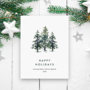 Carte Postale Elégant Pine Tree Noël Société Salutation