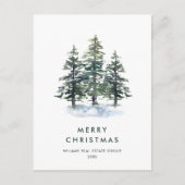 Carte Postale Elégant Pine Tree Noël Société Salutation (Devant)