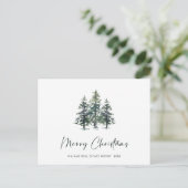 Carte Postale Elégant Pine Tree Noël Société Salutation (Debout devant)