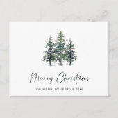 Carte Postale Elégant Pine Tree Noël Société Salutation (Devant)