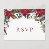 Carte Postale Elégant Poinsettia Noel Mariage RSVP (Devant)