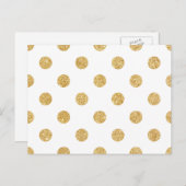 Carte Postale Élégant Pois Motif Parties scintillant or (Devant / Derrière)