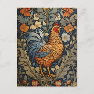 Carte Postale Élégant poulet William Morris Inspiré Floral