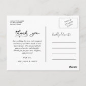 Carte Postale Elegant pour toujours Merci simple photo Mariage (Dos)