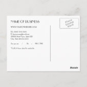 Carte Postale Élégant rappel de rendez-vous pour horloge noir et (Dos)