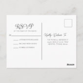 Carte Postale Elegant Red Floral Christmas Wedding RSVP (Dos)