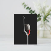 Carte Postale Elegant Red Wine Glass & Bottle. Black Background (Debout devant)