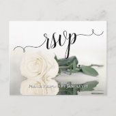 Carte Postale Elégant reflet blanc ivoire Rose mariage RSVP (Devant)
