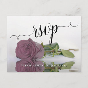 Carte Postale Elégant reflet Dusty Mauve Rose mariage RSVP