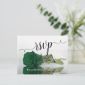 Carte Postale Elégant reflet Emerald Green Rose mariage RSVP (Debout devant)