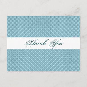 Carte Postale Élégant remerciement de mariage bleu royal classiq