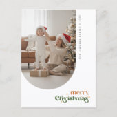 Carte Postale Elegant Retro Script Family Photo Wish Christmas (Devant)