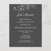 Carte Postale Elégant Rhinestones Réception de mariage Eloped (Devant)