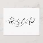 Carte Postale Elegant romantique calligraphy RSVP<br><div class="desc">Choisissez une calligraphie élégante pour votre papeterie mariage. Chic et romantique,  il conviendra à tous vos besoins. Facile à personnaliser,  vous modifiez la couleur du texte ou l'arrière - plan comme vous le souhaitez.</div>