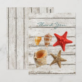 Carte Postale élégant romantique coquillages plage mariage merci (Devant / Derrière)