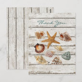 Carte Postale élégant romantique coquillages plage mariage merci (Devant / Derrière)