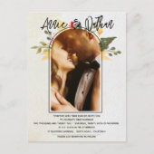 Carte Postale Élégant romantique floral Script Arch Mariage phot (Devant)